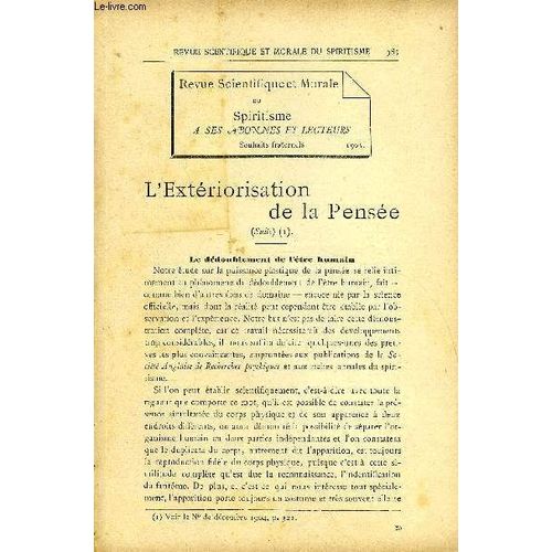 Revue Scientifique Et Morale Du Spiritisme 10e Annee N°7 - L¿Extériorisation De La Pensée.. Gabriel Dflanne.Mon Enquête Sur La Transmission De La Pensée. César Lombroso. Le Médium Peters. ...