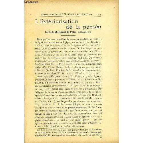 Revue Scientifique Et Morale Du Spiritisme 10e Annee N°9 - L¿Extériorisation De La Pensée.. Gabriel Delanne.La Réincarnation. Général Fix. Le Centenaire D¿Allan Kardec..Marius Boisson. Les ...