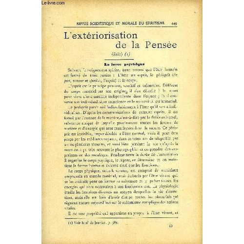 Revue Scientifique Et Morale Du Spiritisme 9e Annee N°8 - L¿Extériorisation De La Pensée (Suite).. Gabriel Dilanne..La Vie Universelle Et Eternelle. C. Flammarion. Encore Les Phénomènes ...