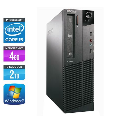 Lenovo ThinkCentre M81 SFF - Intel Core i5-2400 / 3.10 GHz - RAM 4 Go - HDD 2 To - DVDRW - GigaBit Ethernet - Windows 7 Professionnel