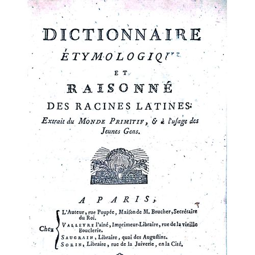 Dictionnaire Étymologique Et Raisonné Des Racines Latines