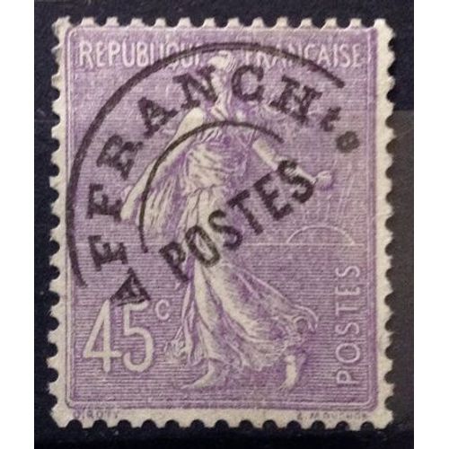 France - Préoblitéré Semeuse 45c Lignée Violet (Très Joli N° 46) Obl - Année 1922 - N13749