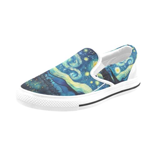 Chaussures À Enfiler Étoile De La Galaxie Van Gogh Sans Lacets Pour Hommes Et Femmes, Tendance Mode En Toile, Baskets Décontractées Faites À La Main