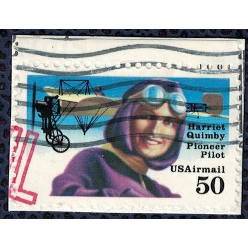 Etats Unis 1993 Oblitéré Sur Fragment Used Aviation Harriet Quimby Première Femme Pilote Américaine