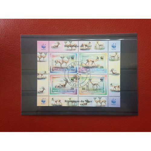 Bloc 4 Timbres Niger Gazelles Neuf