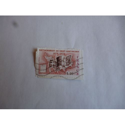 Timbre France 1978:Rattachement De St Barthélémy:1878/1978.