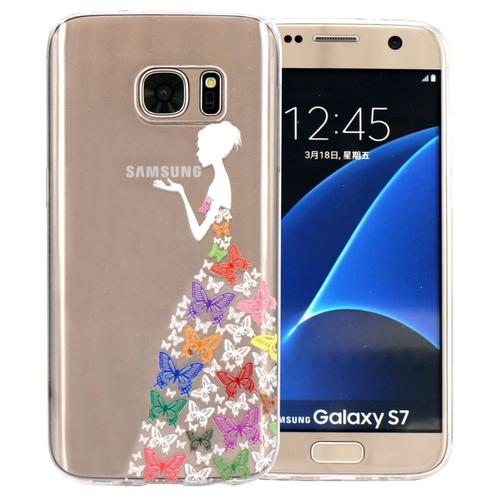 Hq-Cloud Coque Étui Transparent En Tpu Silicone Pour Samsung Galaxy S7 En Multicouleur Motif Fee