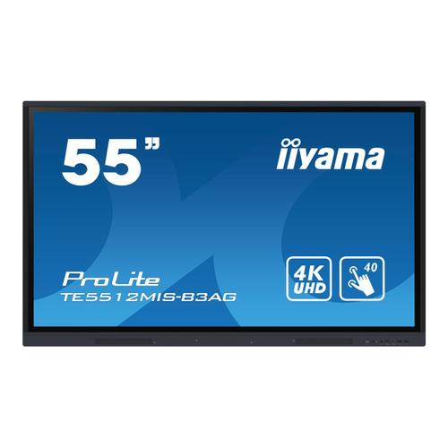 iiyama ProLite TE5512MIS-B3AG - Classe de diagonale 55" (54.6" visualisable) écran LCD rétro-éclairé par LED - signalétique numérique interactive - avec écran tactile (multi-touch) / capacité PC...