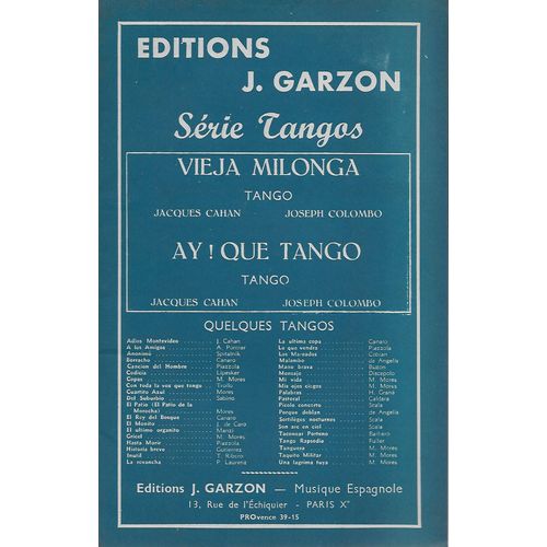Serie Tango - Vieja Milonga / Ay! Que Tango
