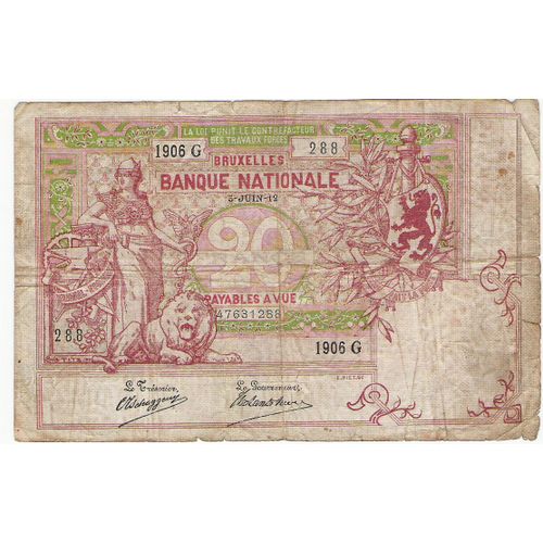 Billet 20 Franc Belge