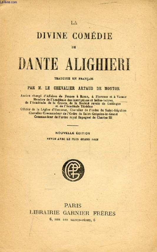 La Divine Comedie De Dante Alighieri livre langue etrangere