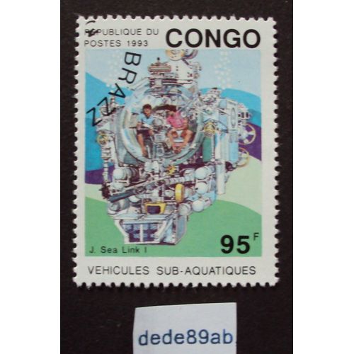 République Du Congo..  95f Véhicules Sub-Aquatiques . Oblitéré Used Stamp.