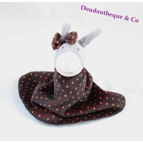 Doudou Réversible Âne Vertbaudet Ânesse Fille Garçon Rayures Pois