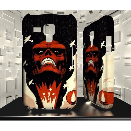 Coque Galaxy S3 Mini Crane Rouge Red Skull Comics 02