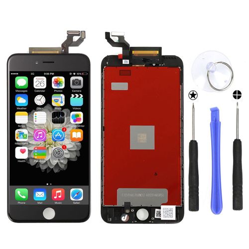 Noir Ecran Lcd Vitre Tactile Sur Châssis Pour Iphone 6s Plus 5.5 + Outils De Réparation + Film Protection D'écran En Verre Trempé