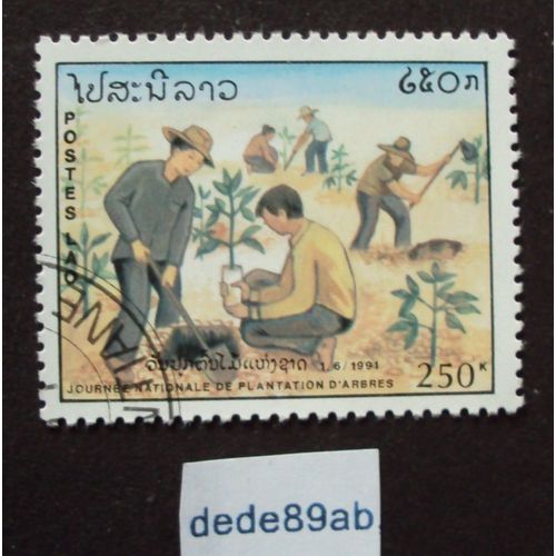 Laos.. Postes Lao . 250k Journée Nationale De Plantation D'arbres (01/06/1991) . Oblitéré Used Stamp .