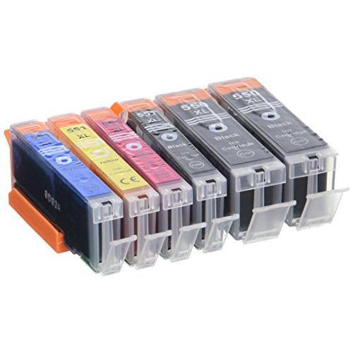 Prestige Cartridge PGI-550XL/CLI-551XL Lot de 6 Cartouches d'encre compatible avec Imprimante Canon Pixma iP7150, iP7250, iP8750, iX6850, MG5450, MG5550, MG5650, MG6350, MG6450, MG6650, MG7150, MG7550, MX725, MX925, Noir/Noir Photo/Cyan/Magenta/Jaune