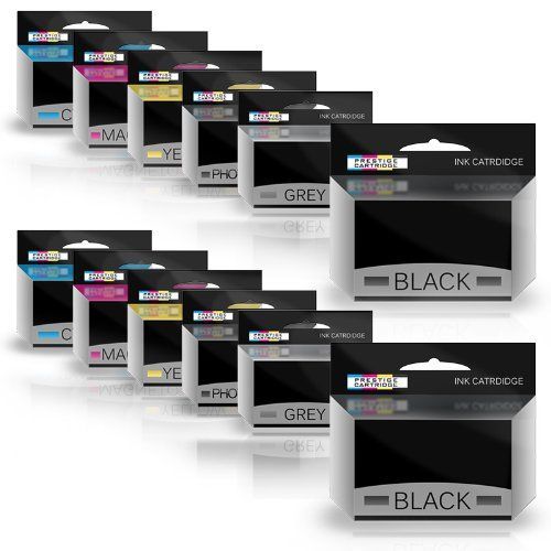 Prestige Cartridge Canon PGI-550XL & CLI-551XL Cartouches d'encre compatible pour Canon Pixma iP7150/MG6350/MG7150 - Noir/Photo-Noir/Cyan/Magenta/Jaune/Gris, Lot de 12