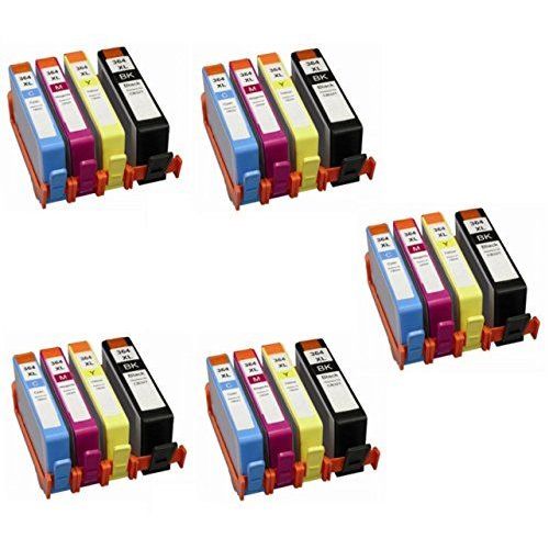 Prestige Cartridge HP364XL Pack de 20 Cartouches d'encre compatible avec Imprimante HP Deskjet/Officejet/Photosmart Séries, Noir/Cyan/Magenta/Jaune