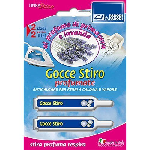 Parodi & Parodi goutte à repasser anticalcaire pour Fer à repasser Lavande 2 doses tissu blanc 11 x 17 x 1 cm