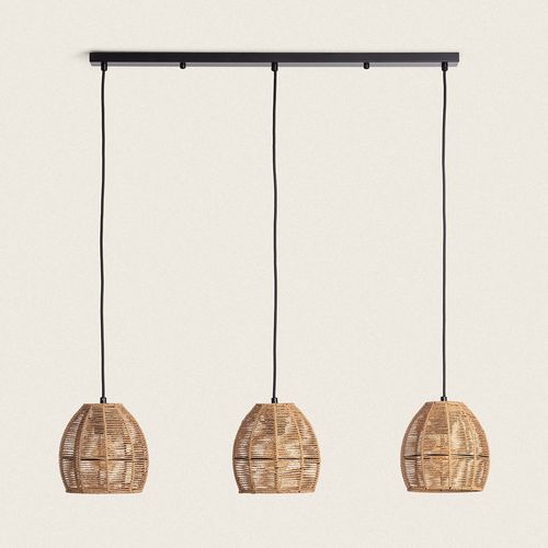 Suspension Papier Tressé Mahali 3 Spots Iluzzia Naturel