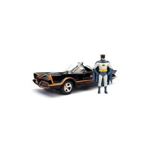 Batman 1/24 1966 Classic Tv Series Batmobile Métal Avec Figurine