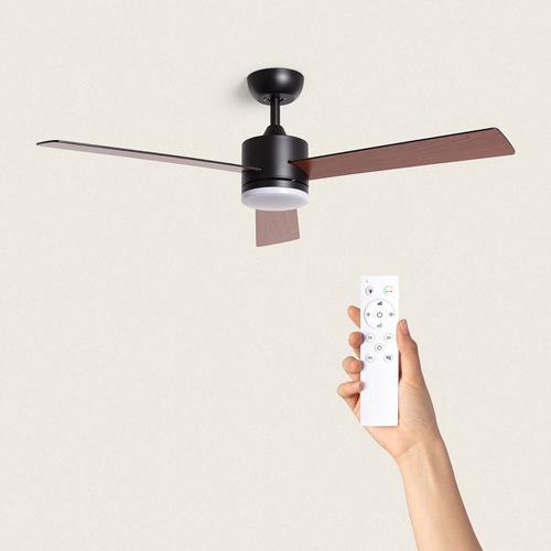 Ventilateur de Plafond Silencieux Fleves 132cm Motor DC Avec lumière Télécommande Noir Bois foncé Non