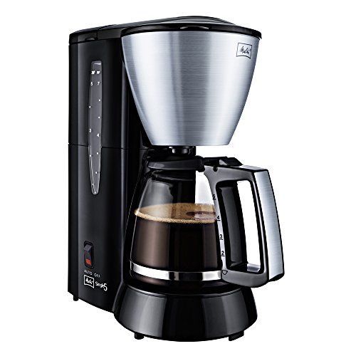 Melitta M 720 bk SST Single5- Cafetière Filtre- avec Verseuse en verre- 5 Tasses- système anti-goutte- Noir/Acier
