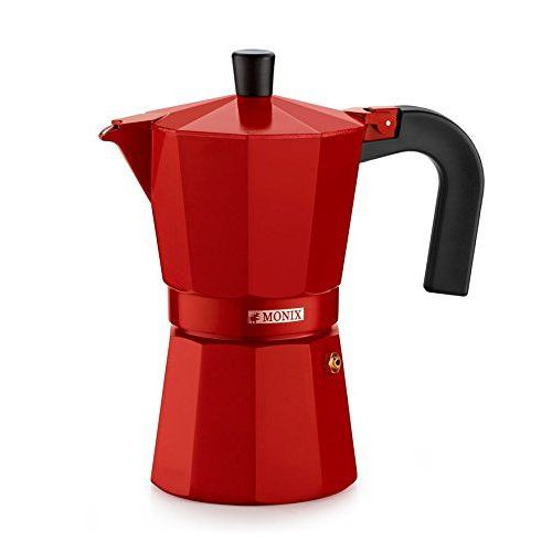 Monix M281703 - Cafetière italienne en aluminium 3 tasses couleur fraise