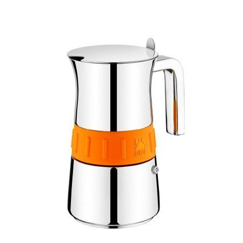 BRA Elegance Orange - Cafetière 4 tasses acier inoxydable 18/10