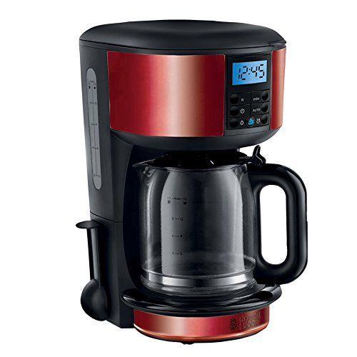 Russell Hobbs 20682-56 Legacy Red numérique Cafetière en verre avec Technologie Pommeau 1,25 L 1000 W rouge/noir
