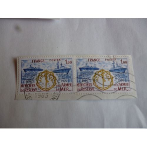 Timbre Double France 1983:Officiers De Réserve De L'armée De Mer:1926-1976.