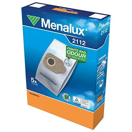 Menalux 2112 5 Sacs Aspirateur pour Rowenta ro64, Sacs Duraflow en synthétique, 1 filtre moteur