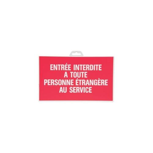 Panneau rectangulaire - 33 x 20 cm, Entrée interdite à toute personne étrangère au service