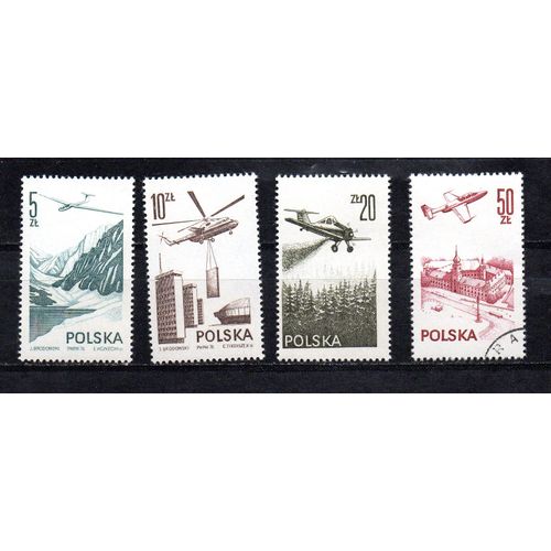 Pologne- Lot  3 Timbres Neufs Et 1 Timbre Oblitéré - Poste Aérienne