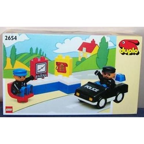 Lego Duplo 2654 Ville Poste De Police Avec 2 Figurines De Policiers Et Voiture