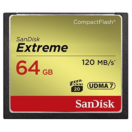 Carte mémoire CompactFlash UDMA7 SanDisk Extreme 64 Go avec une vitesse de lecture allant jusqu'à  120 Mo/s (SDCFXSB-064G-G46)