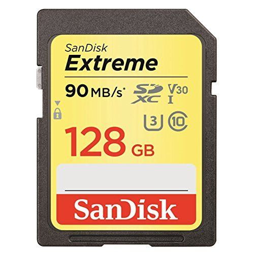 Carte Mémoire SDXC SanDisk Extreme 128 Go de jusqu'à  90 Mo/sec, Classe 10, U3, V30, FFP