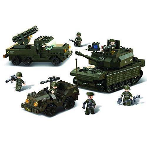 Sluban M38-B6800 - Army Set - Char + Lance Roquettes + Jeep