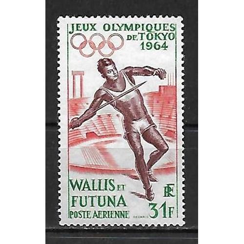 Wallis Et Futuna Poste Aerienne 1964 : Jeux Olympiques De Tokyo : Javelot - Timbre Neuf ** Cote 25 
