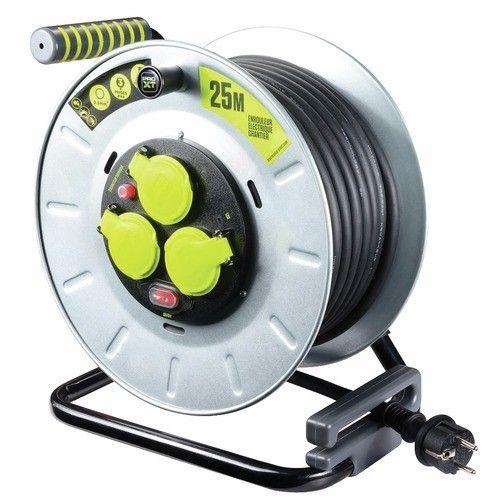 Enrouleur câble électrique - multiprises - Pro XT - tambour galva - 25m LUCECO