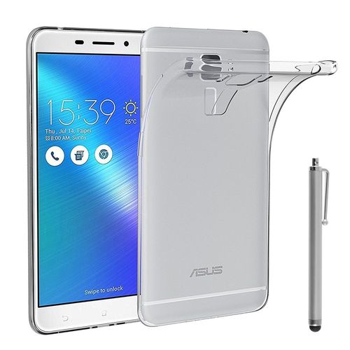 Asus Zenfone 3 Max Zc553kl 5.5"/ Asus_Xoodd: Housse Etui Coque Silicone Gel Ultraslim Et Ajustement Parfait - Transparent + Stylet