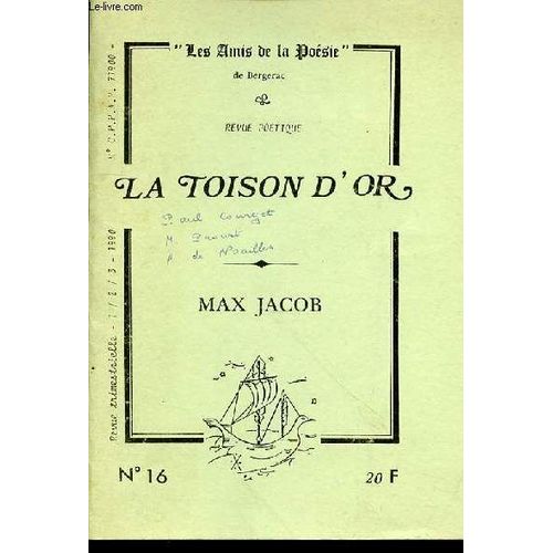 Revue Poetique Et Litteraire - La Toison D'or - N°16 - Max Jacob