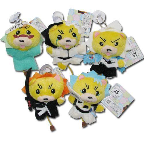 Collection De 5 Peluches Bleach Kon Avec Ventouse 10 Cm