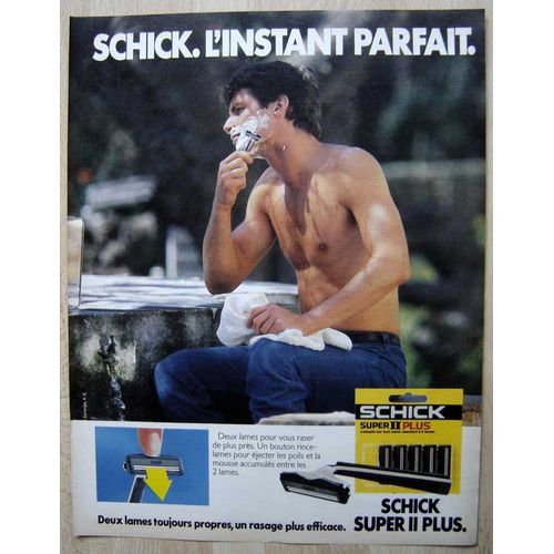 Publicité Papier - Rasoir Schick Super I I Plus De 1985
