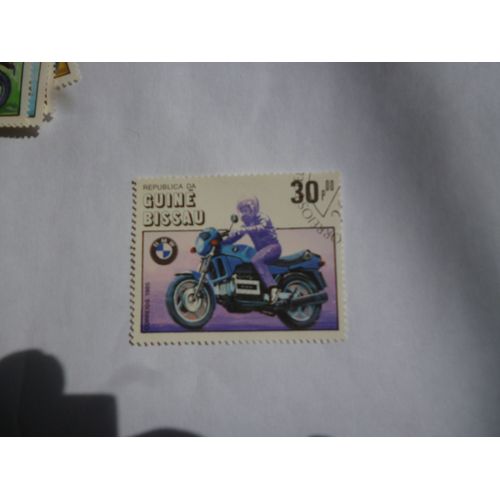Timbre Guine Bissau 1985 :Moto Bmw