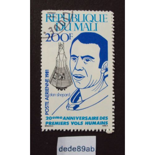 République Du Mali..  200f Poste Aérienne 20ème Anniv.Des Premiers Vols Humains - Alan Shepard - . Oblitéré Used Stamp