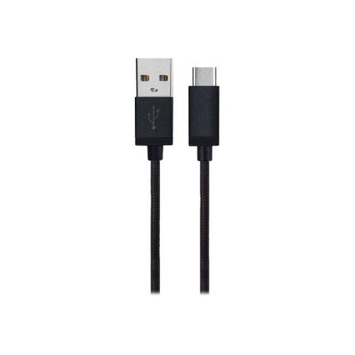 Xqisit Cotton - Câble USB - 24 pin USB-C (M) pour USB type A (M) - USB 3.0 - 1.8 m - noir