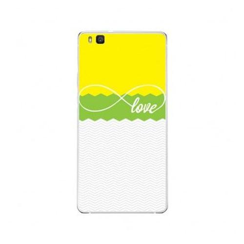 Etui Coque Housse Design Huawei P9 Liteen Silicone Gel Protection Arrière - Love Jaune