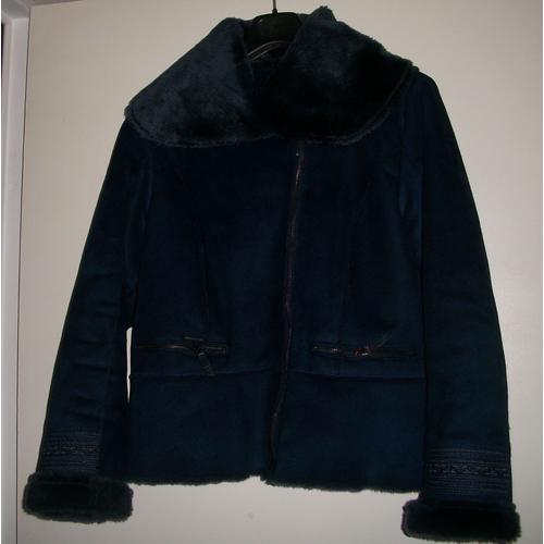 Veste Fourrée Bleue Taille 42